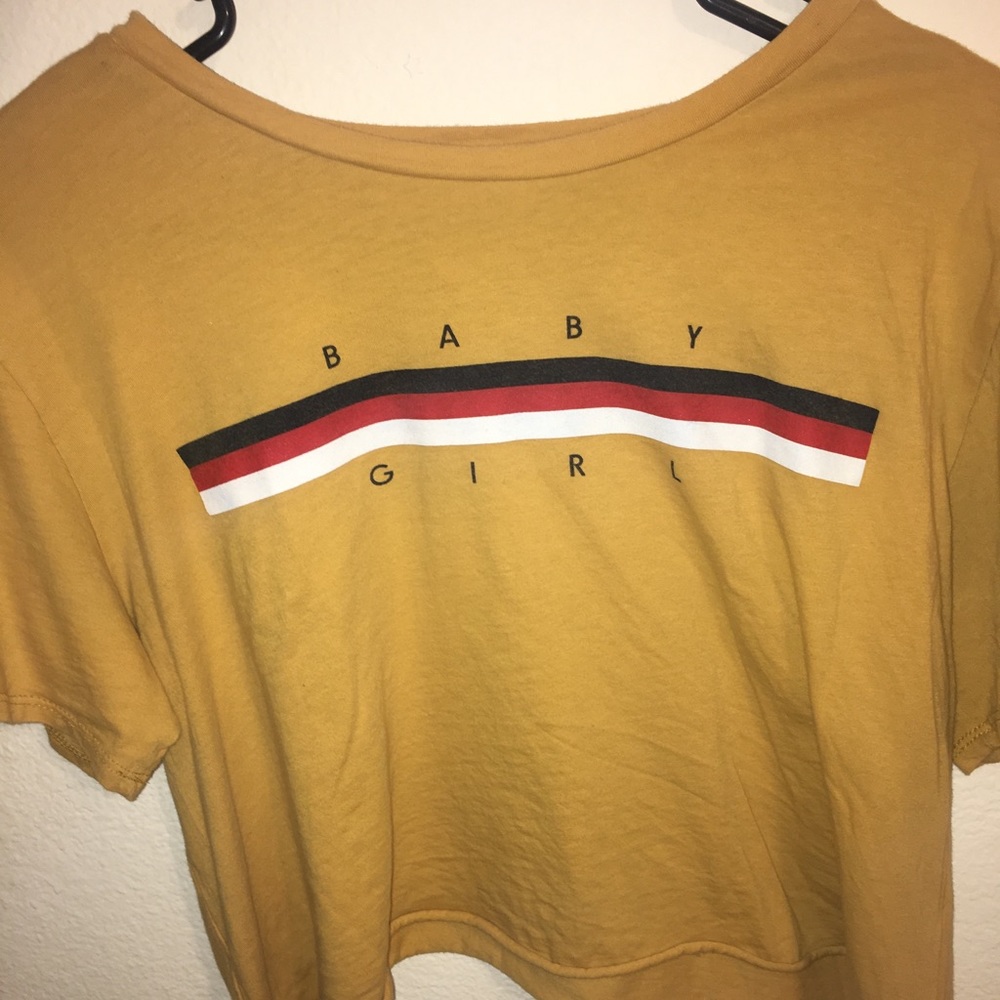 Mustard yellow baby girl tee